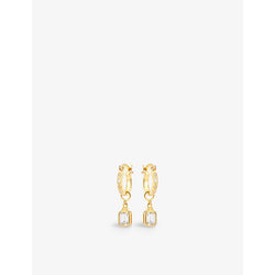  V By Laura Vann Iris 18ct yellow gold-plated recycled sterling-silver and cubic zirconia hoop earrings