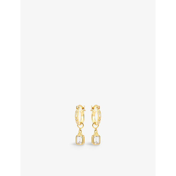  V By Laura Vann Iris 18ct yellow gold-plated recycled sterling-silver and cubic zirconia hoop earrings