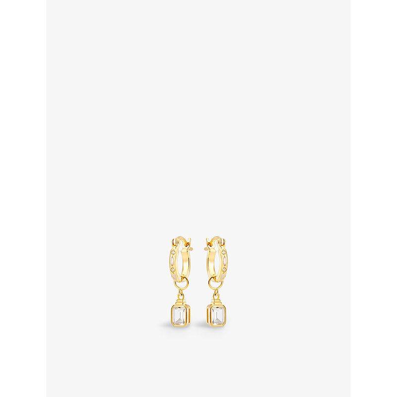  V By Laura Vann Iris 18ct yellow gold-plated recycled sterling-silver and cubic zirconia hoop earrings