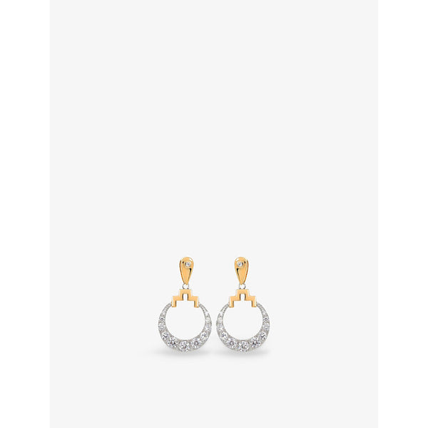 V By Laura Vann Bianca 18ct yellow gold-plated recycled sterling-silver and cubic zirconia drop earrings