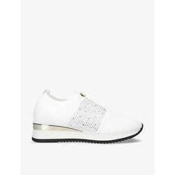 Carvela Janeiro 2 crystal-embellished woven low-top trainers