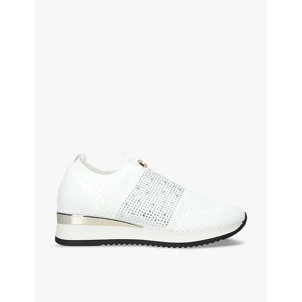 Carvela Janeiro 2 crystal-embellished woven low-top trainers