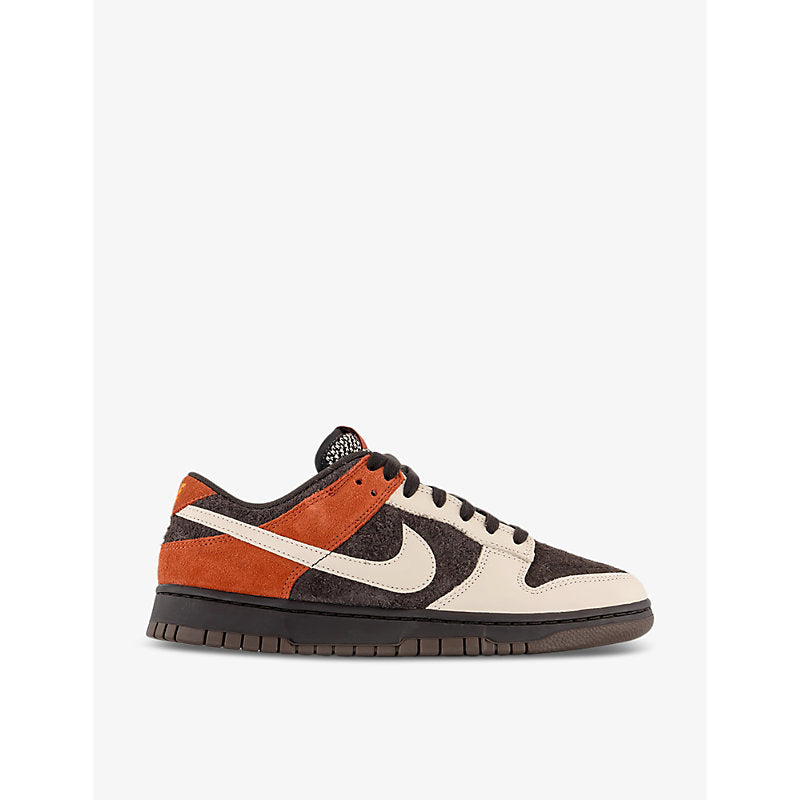 Nike Dunk Low panelled suede and woven low-top trainers