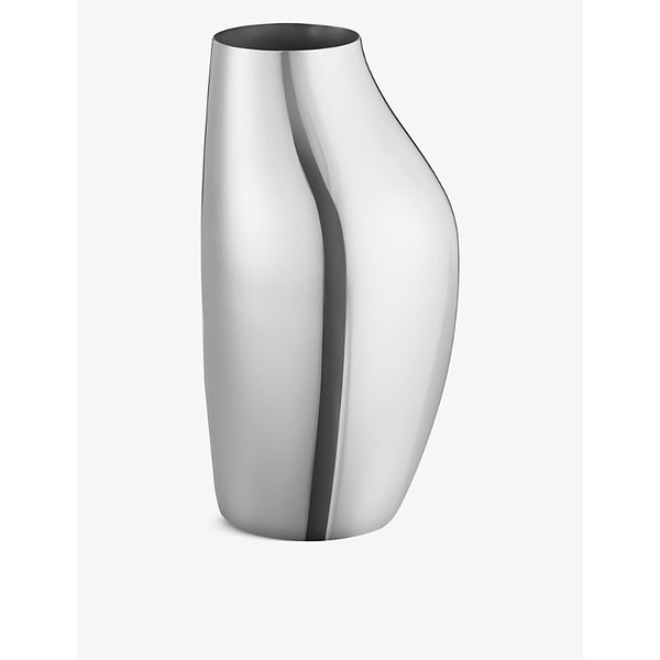 Georg Jensen Sky mirrored-polished stainless-steel vase 27cm