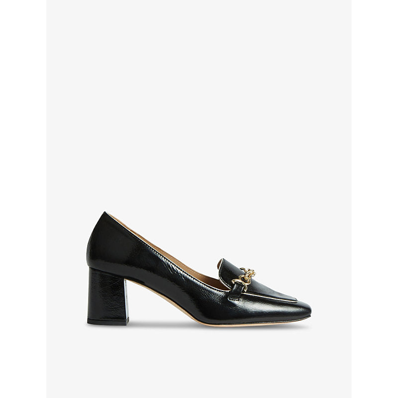 Lk Bennett Johanna snaffle-embellished patent-leather court shoes