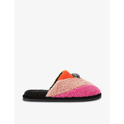 Kurt Geiger London Kensington striped faux-shearling slippers