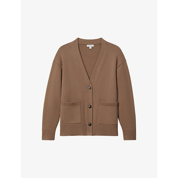  Reiss Harper patch-pocket knitted cardigan