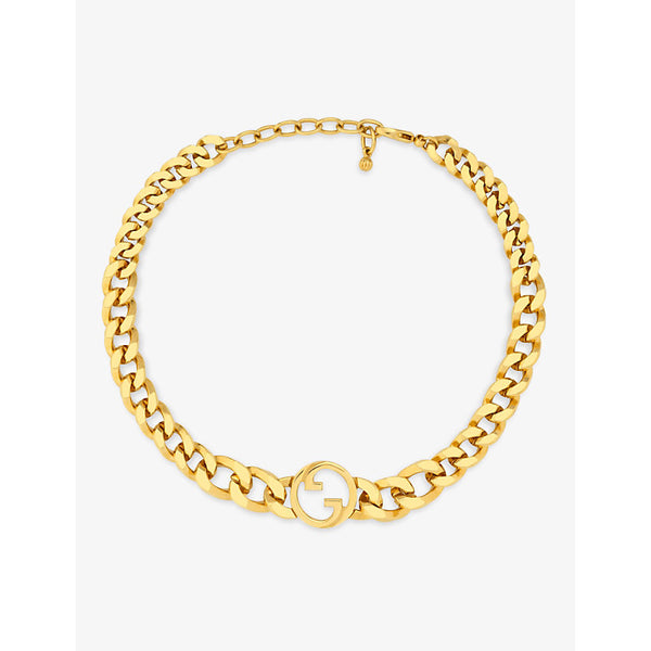  Gucci Blondie interlocking-G gold-toned metal necklace