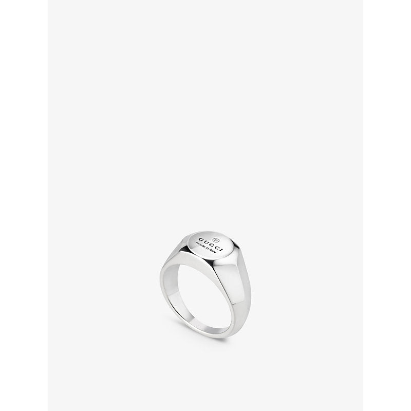 Gucci Trademark logo-engraved 925 sterling-silver ring