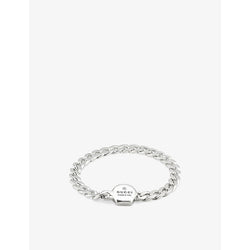  Gucci Trademark logo-engraved sterling silver bracelet