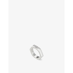 Gucci Trademark logo-embossed sterling-silver ring