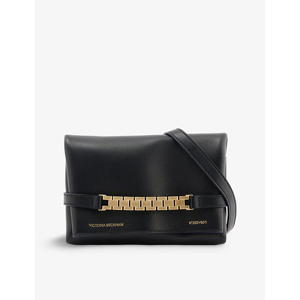 Victoria Beckham Chain-embellished mini leather pouch bag