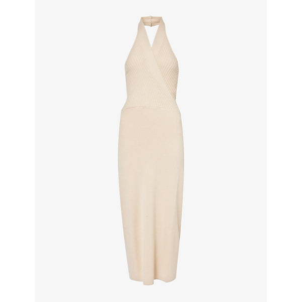 Amy Lynn Halterneck slim-fit knitted midi dress