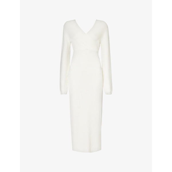 Amy Lynn V-neck rib-knitted midi dress