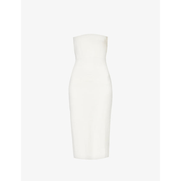 Amy Lynn Straight-neck rib-knitted midi dress