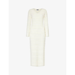 Amy Lynn V-neck semi-sheer knitted midi dress | AMY LYNN