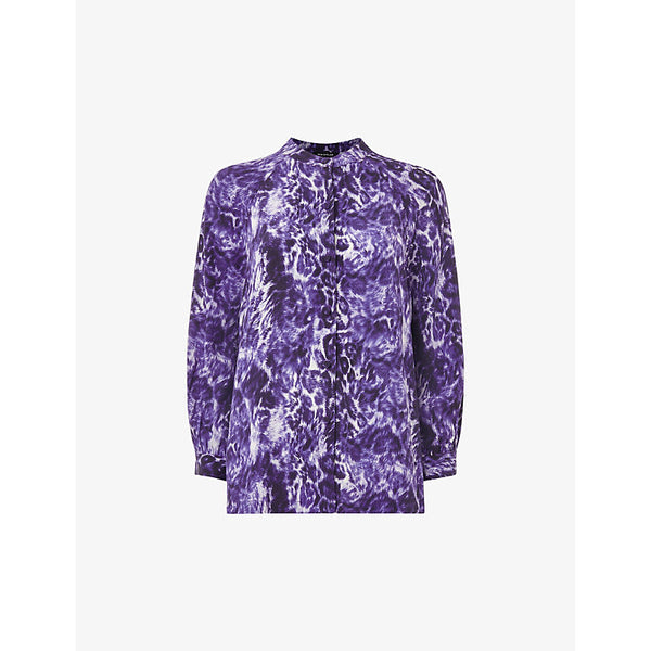 Whistles Abstract leopard-print regular-fit eco viscose-blend shirt