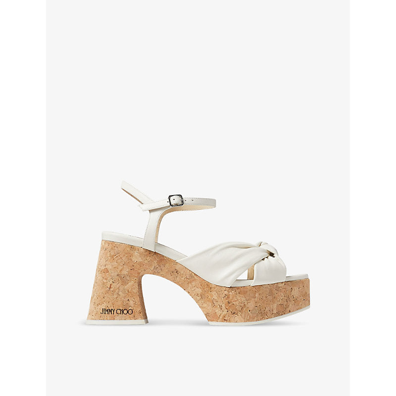 Jimmy Choo Heloise 95 leather platform sandals