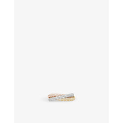 Cartier Trinity 18ct white, rose, yellow-gold and 1.38ct diamond ring