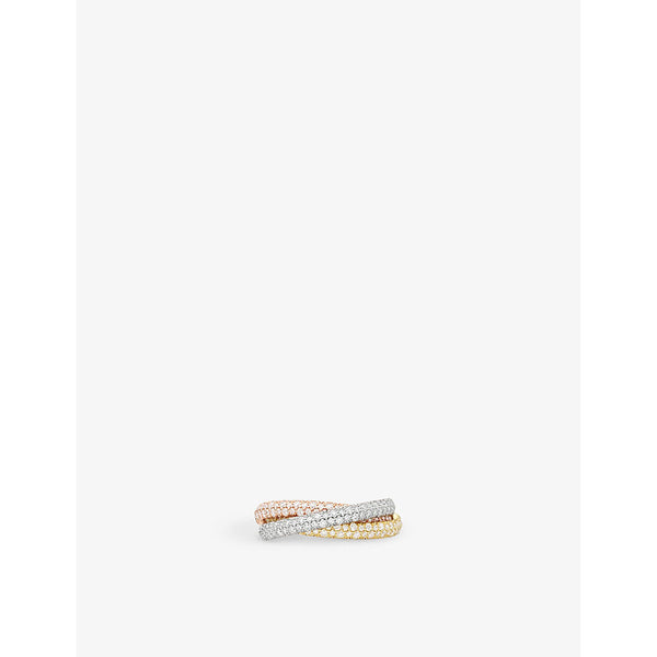 Cartier Trinity 18ct white, rose, yellow-gold and 1.38ct diamond ring