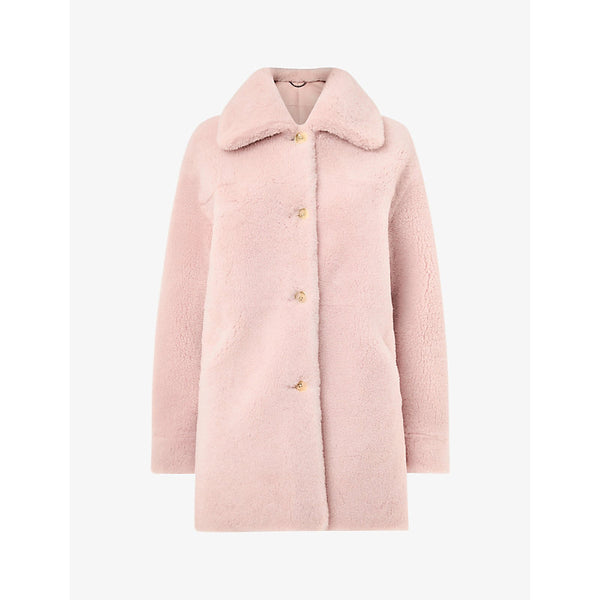 Whistles Mia single-breasted shearling coat