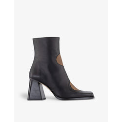 Alohas Blair two-tone block-heel leather ankle boots