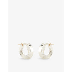  Bottega Veneta Wave triangle silver hoop earrings