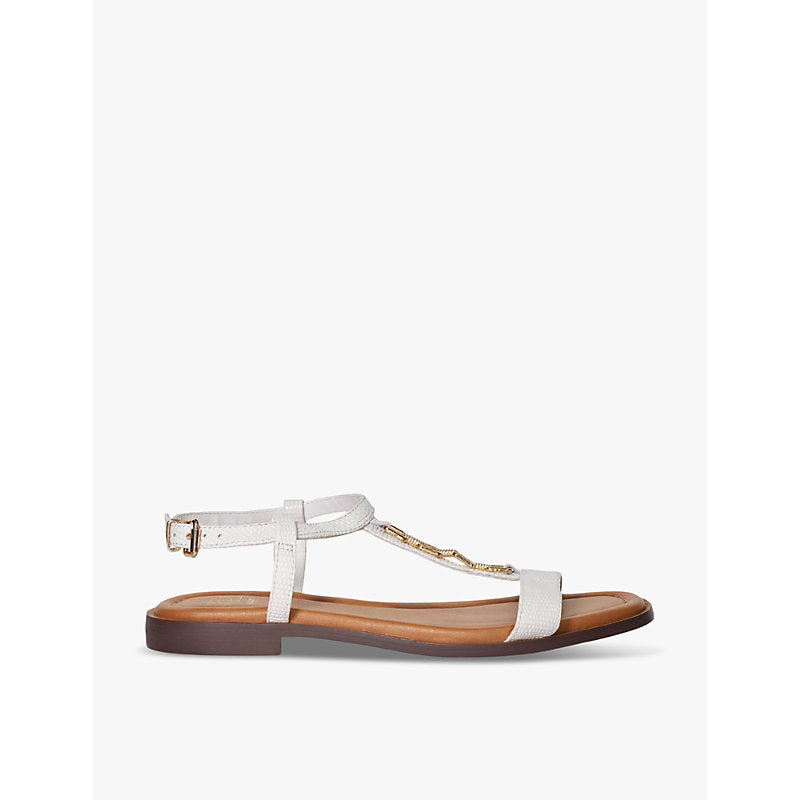 Dune Lotty chain-embellished leather sandals | Dune