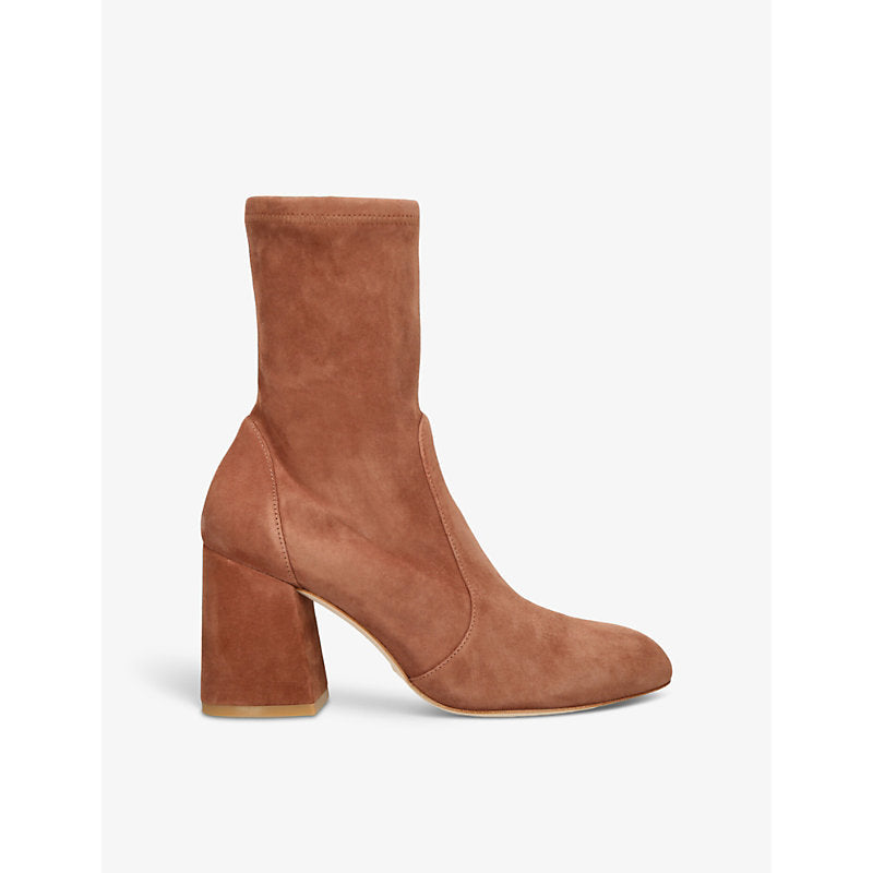 Stuart Weitzman Flareblock 85 suede sock boots