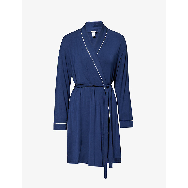  Eberjey Gisele tie-belt stretch-woven jersey robe