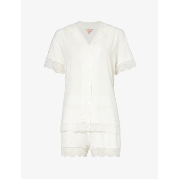  Eberjey Malou lace-trimmed stretch-modal pyjama set