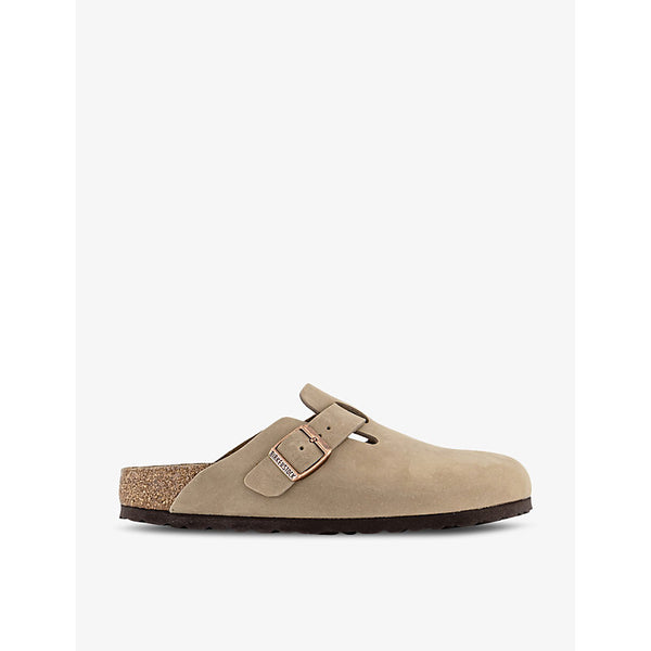 Birkenstock Boston logo-embossed suede clogs