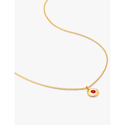 Monica Vinader January birthstone 18ct yellow gold-plated vermeil sterling-silver and garnet pendant necklace