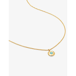 Monica Vinader December birthstone 18ct yellow gold-plated vermeil sterling-silver and turquoise pendant necklace