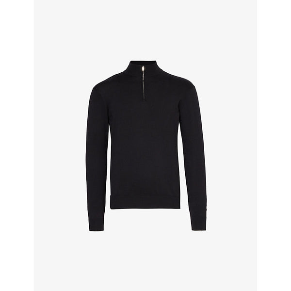 Arne Funnel-neck regular-fit cotton-knit jumper