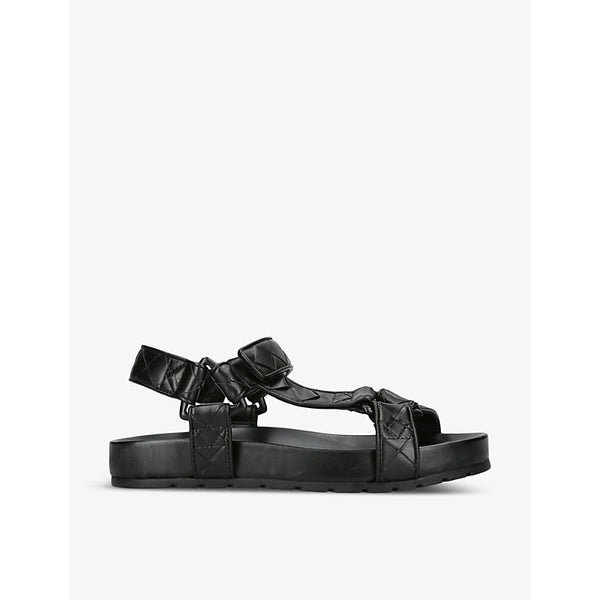  Bottega Veneta Trip brand-embossed leather sandals