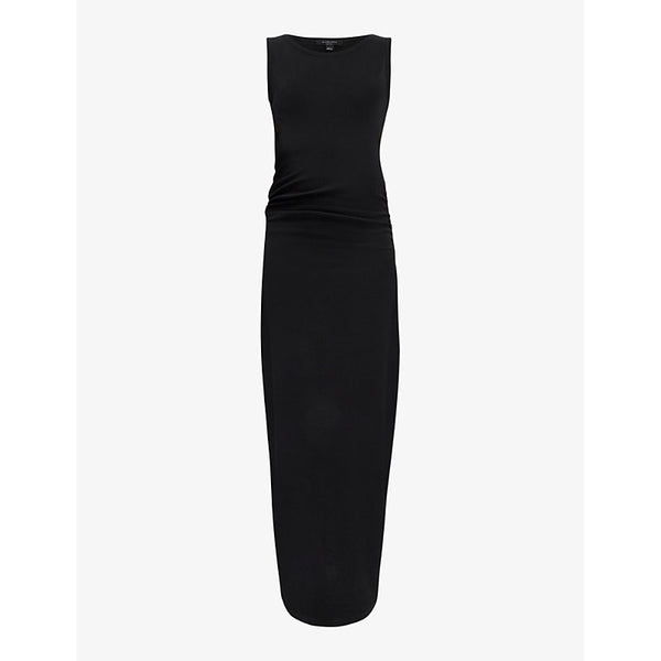  Allsaints Katarina side-ruched slim-fit cotton maxi dress