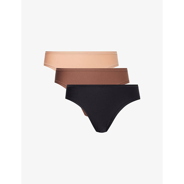  Lounge Underwear High-rise pack of three stretch-recycled polyamide thong