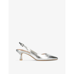 Kg Kurt Geiger Aria low slingback metallic faux-leather sandals