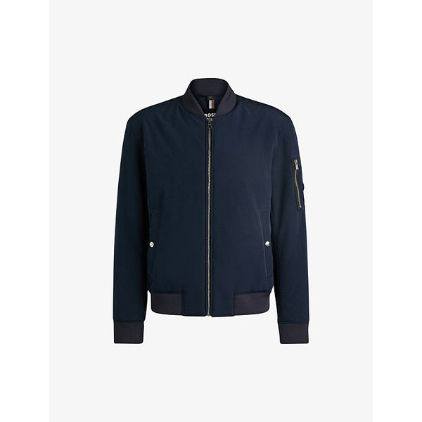  Boss Ribbed-collar regular-fit woven bomber jacket