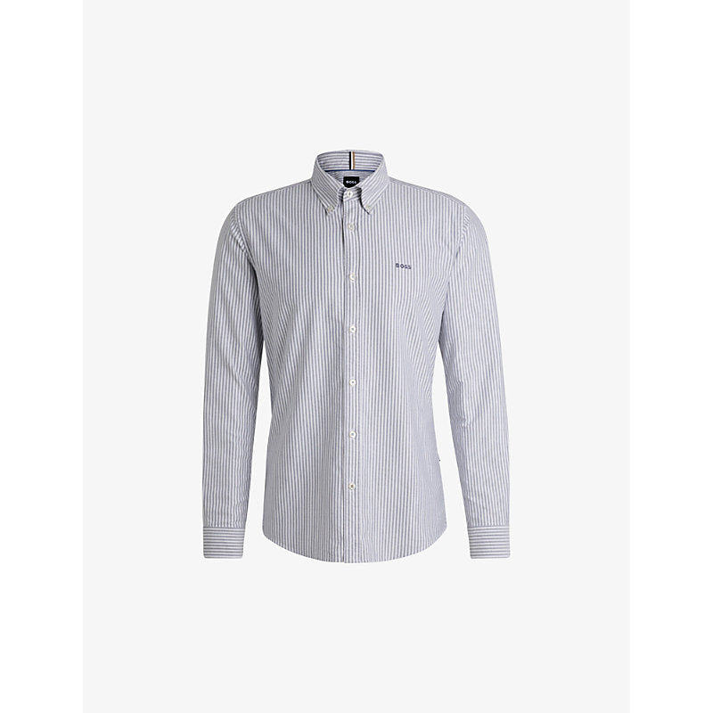  Boss Slim-fit button-down Oxford-cotton shirt