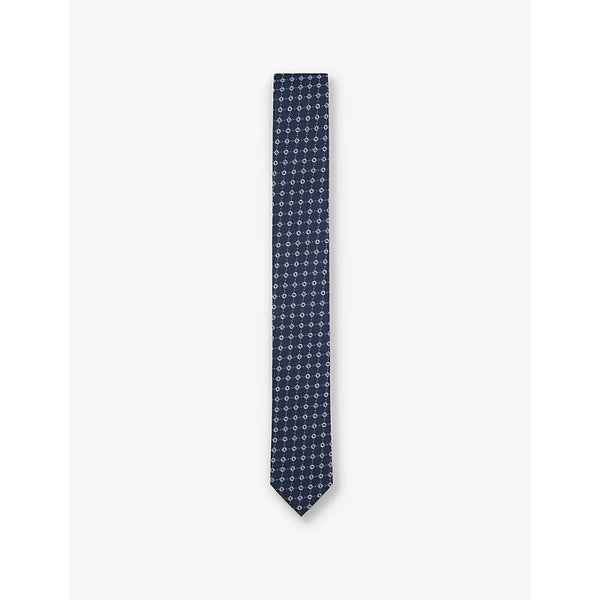 Boss Jacquard-pattern silk-blend tie