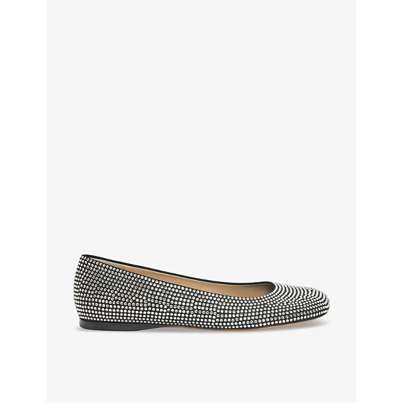 Loewe Toy rhinestone-embellished suede ballet flats