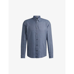  Boss Regular-fit geometric-print chambray shirt