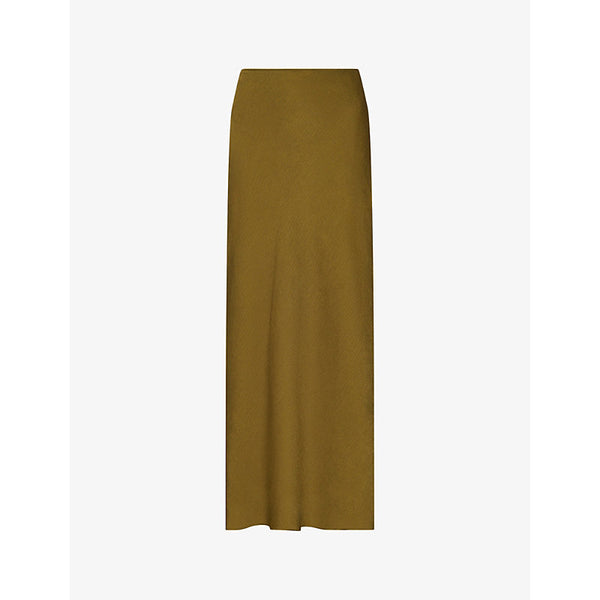 Whistles Bias-cut satin midi skirt