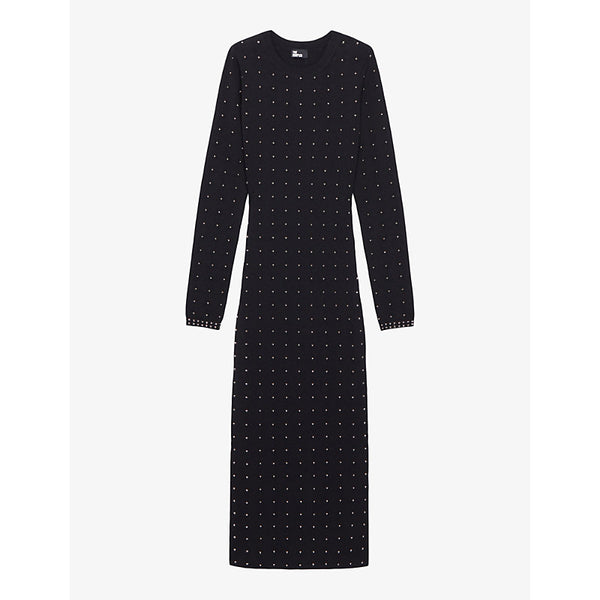  The Kooples Spike-embellishment stretch-woven midi dress