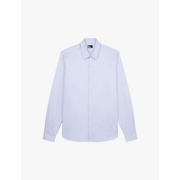  The Kooples Classic-fit spread-collar cotton-poplin shirt