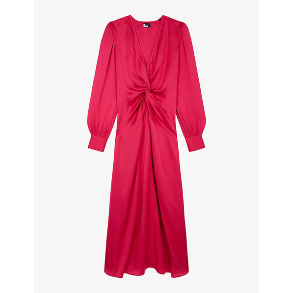  The Kooples Twist-front woven midi dress