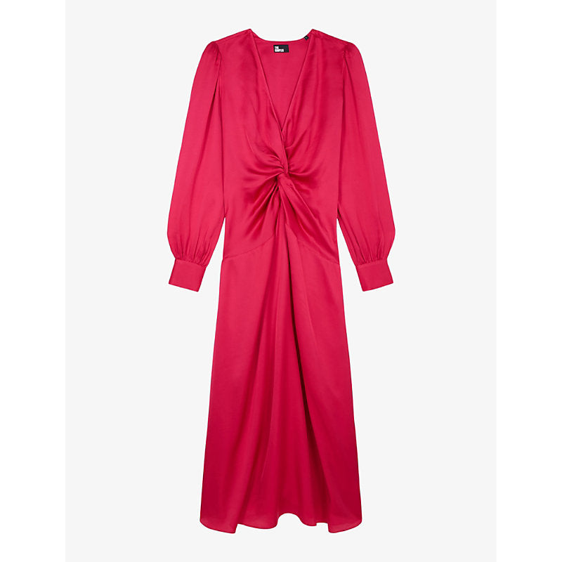  The Kooples Twist-front woven midi dress