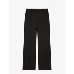  The Kooples Pressed-crease straight-leg high-rise wool trousers